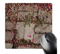 3dRose mp_37885_1 8 x 8-Inch Petals and Brick- Roses- Flowers- Floral Photography Mouse Pad