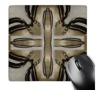 3dRose mp_39170_1 8 x 8-Inch A Silver Serving Tray Times Three Mouse Pad