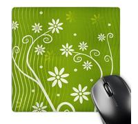 3dRose mp_41781_1 8 x 8-Inch Blossom Flowers on Green Background Mouse Pad