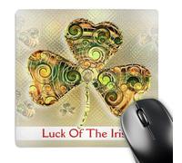3dRose mp_41920_1 8 x 8-Inch Text Luck of The Irish. Chic Clovers (Colorful) Mouse Pad