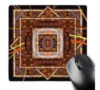 3dRose mp_42581_1 8 x 8-Inch Mandala 30 Earth Zen InnerBalance Orange Brown Peace Harmony Mouse Pad
