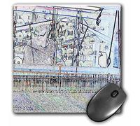 3dRose mp_44124_1 8 x 8 A Man Working at a Weaving Loom in Avoca Ireland Done in a Coloring Book Finish with Tons of Detail Mouse Pad