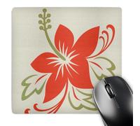 3dRose mp_44332_1 8 x 8 Tangerine Hawaiian Flower On A Light Gray Background Mouse Pad