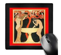 3dRose mp_44759_1 8 x 8 Barbier Art Nouveau With Ladies In Black n Red Frames Mouse Pad