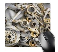 3dRose mp_45007_1 8 x 8 Steampunk Rusty Parts Mouse Pad