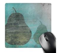3dRose mp_45212_1 8 x 8 Two Pears- Abstract Art- Green Grunge Pears- Fruit Mouse Pad