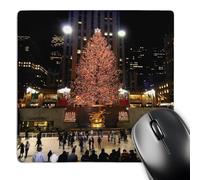 3dRose mp_45489_1 8 x 8 Christmas Lights at Rockefeller Center in New York Mouse Pad