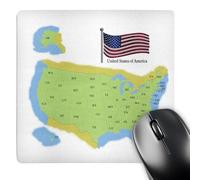 3dRose mp_46642_1 8 x 8 Map and Flag of The USA with All of The United States of America identified with 2 Letter Postal ID Mouse Pad