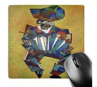 3dRose mp_46760_1 8 x 8 The Accordian Player - Accordion, Blue, Concertina, Cubism, Latin America, Melodeon, squeezebox Mouse Pad