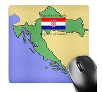 3dRose mp_47324_1 8 x 8 Map and Flag of Croatia with Republic of Croatia Printed in English and Croatian Mouse Pad