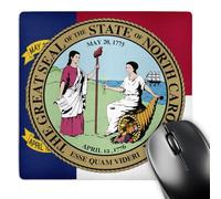 3dRose mp_49891_1 8 x 8 State Seal with Flag in Background Mouse Pad