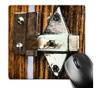 3dRose mp_50444_1 8 x 8 The Hinge on a Door of The Bathroom Done in a Poster Finish and Taken Close Up Mouse Pad