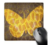 3dRose mp_51320_1 8 x 8 Yellow and Orange Giraffe Print Butterfly - Nature Art Mouse Pad