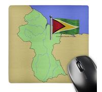 3dRose mp_51733_1 8 x 8 Map and Flag of The Co-Operative Republic of Guyana Mouse Pad