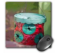 3dRose mp_52008_1 8 x 8 an Eatable Plant That Hangs in a Upside Down Pot While it Grows in Teal, Red and Green Mouse Pad