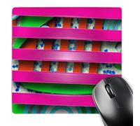 3dRose mp_52467_1 8 x 8 Pink, Blue, Green and Purple with Plastic Stripes and Textures Layered to Form The Illusion of 3D Mouse Pad
