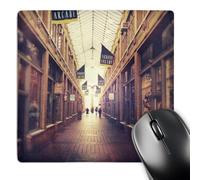 3dRose mp_52689_1 8 x 8 On The Mall - Stylized Photograph of Shopping Arcade Located in Ann Arbor, Michigan Mouse Pad