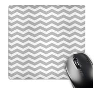 3dRose mp_56640_1 8 x 8 Grey and White Chevron Zig Zag Pattern aka Trendy Gray or Stylish Silver Mouse Pad