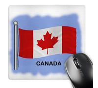 3dRose mp_58717_1 8 x 8 Canadian Flag Waving on a Blue Background. Mouse Pad