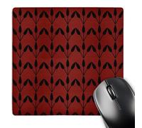 3dRose mp_59319_1 8 x 8 Pretty Black on Red Design Pattern Mouse Pad