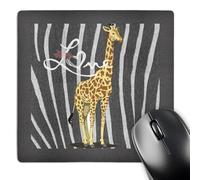 3dRose mp_59917_1 8 x 8 Zebra Print Giraffe with Love - Inspired Animal Art - Childrens Décor Mouse Pad