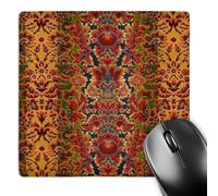 3dRose mp_60486_1 8 x 8 Christmas Red Green n Golds Damask Mouse Pad