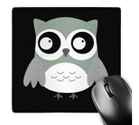 3dRose mp_61005_1 8 x 8 Cute Grey Pattern Owl Mouse Pad