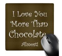3dRose mp_6235_1 8 x 8-Inch Love You More Than Chocolate Mouse Pad