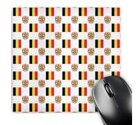 3dRose mp_63239_1 8 x 8-Inch The Flag and Coat of Arms of The Kingdom of Belgium Make a Colorful Belgian Pattern. Mouse Pad
