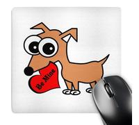 3dRose mp_6342_1 8 x 8-Inch Cute Dog Be Mine Heart - Chihuahua Mouse Pad
