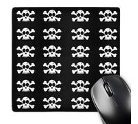3dRose mp_6358_1 8 x 8-Inch Skull and Crossbones Grey Print Mouse Pad