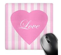 3dRose mp_6364_1 8 x 8-Inch Pink and White Heart Full of Love Mouse Pad