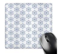 3dRose mp_65677_1 8 x 8-Inch Pretty Blue Flower Suggestions on a White Background Mouse Pad