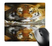 3dRose mp_6587_1 8 x 8-Inch Basking in The Sun 1 - Tiger Fractalius Art Mouse Pad