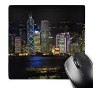 3dRose mp_71143_1 8 x 8-Inch Hong Kong, Victoria Harbor, City Skyline-As07 Cmi0435 - Cindy Miller Hopkins Mouse Pad