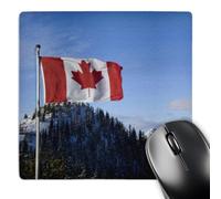3dRose mp_72085_1 8 x 8-Inch Alberta, Banff, Canadian Flag, Sulphur Mountain-Cn01 Cmi0224 - Cindy Miller Hopkins Mouse Pad