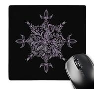 3dRose mp_78372_1 8 x 8-Inch Pretty Purple Eight Point Flower Patterned Snowflake Mouse Pad