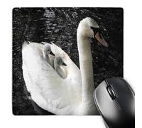 3dRose mp_80711_1 8 x 8-Inch Mama Swan Holds Babies on Her Back Mouse Pad