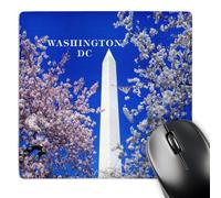 3dRose mp_80803_1 8 x 8-Inch Cherry Blossoms Against The Washington Monument Mouse Pad