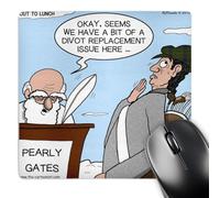 3dRose mp_8169_1 8 x 8-Inch Heaven - St. Peter and The Golf Divot Replacement Sin of Omission Mouse Pad