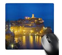 3dRose mp_82215_1 8 x 8-Inch Italy, Cinque Terre, Vernazza, Night View - Eu16 Teg0238 - Terry Eggers Mouse Pad