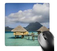 3dRose mp_85146_1 8 x 8-Inch Pearl Beach Resort, Bora-Bora, French Polynesia - Oc13 Spi0022 - Sergio Pitamitz Mouse Pad