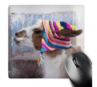 3dRose mp_87024_1 8 x 8-Inch Peru, Llama in a Village - Sa17 Jri0005 - Jutta Riegel Mouse Pad
