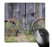 3dRose mp_93998_1 8 x 8-Inch Oregon, Bend. Bike Against an Old Farm Barn - Us38 Rer0002 - RIC Ergenbright Mouse Pad