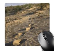3dRose mp_95077_1 8 x 8-Inch Virginia Beach, Footprints in The Beach Sand - Us47 Ist0001 - Inti St. Clair Mouse Pad