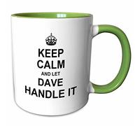 3dRose Mug_233233_7 Keep Calm and Let Dave Handle It Funny Personal Name Mug, 11 oz