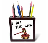 3dRose ph_236145_1 5-Inch I am the Law Tile Pen Holder