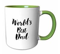 3dRose Phrase - Worlds Best Dad 11oz Two-Tone Green Mug