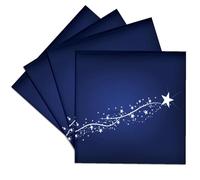 3dRose Pretty White Shooting Star On A Blue Background - Ceramic Tile Coasters, Set of 4 (cst_152863_3)