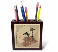 3dRose Print of Japanese Actor in Color Wood Block Painting - Tile Pen Holder, 5-Inch (Ph_205102_1)